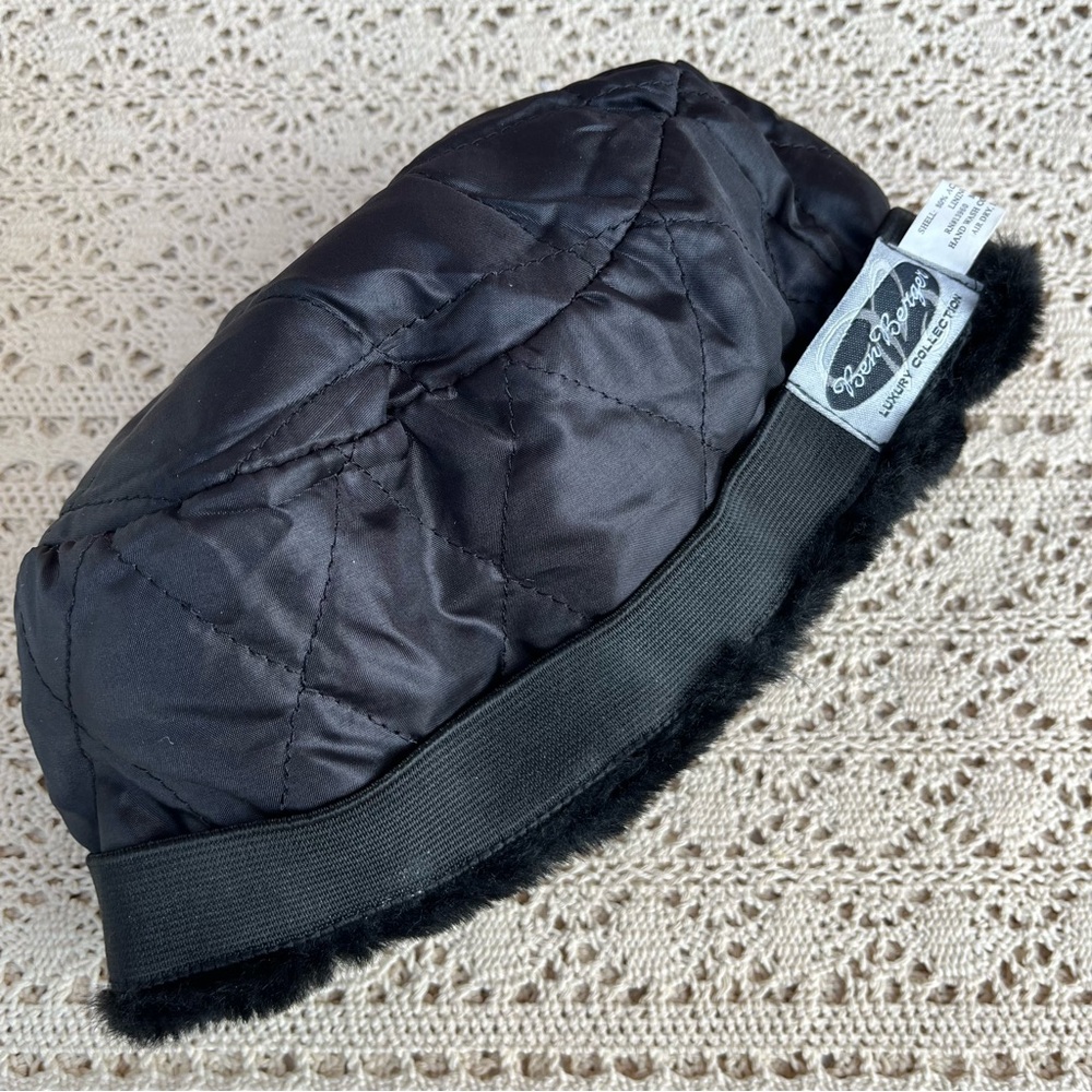 Ben Berger Luxury Collection Black Faux Fur Pull Box Style Winter Hat - Picture 8 of 8